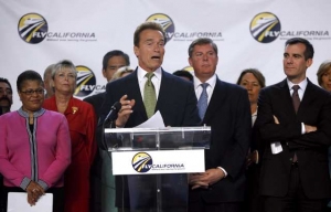 Arnold Schwarzenegger Speaking at High Speed Rail Inauguration
